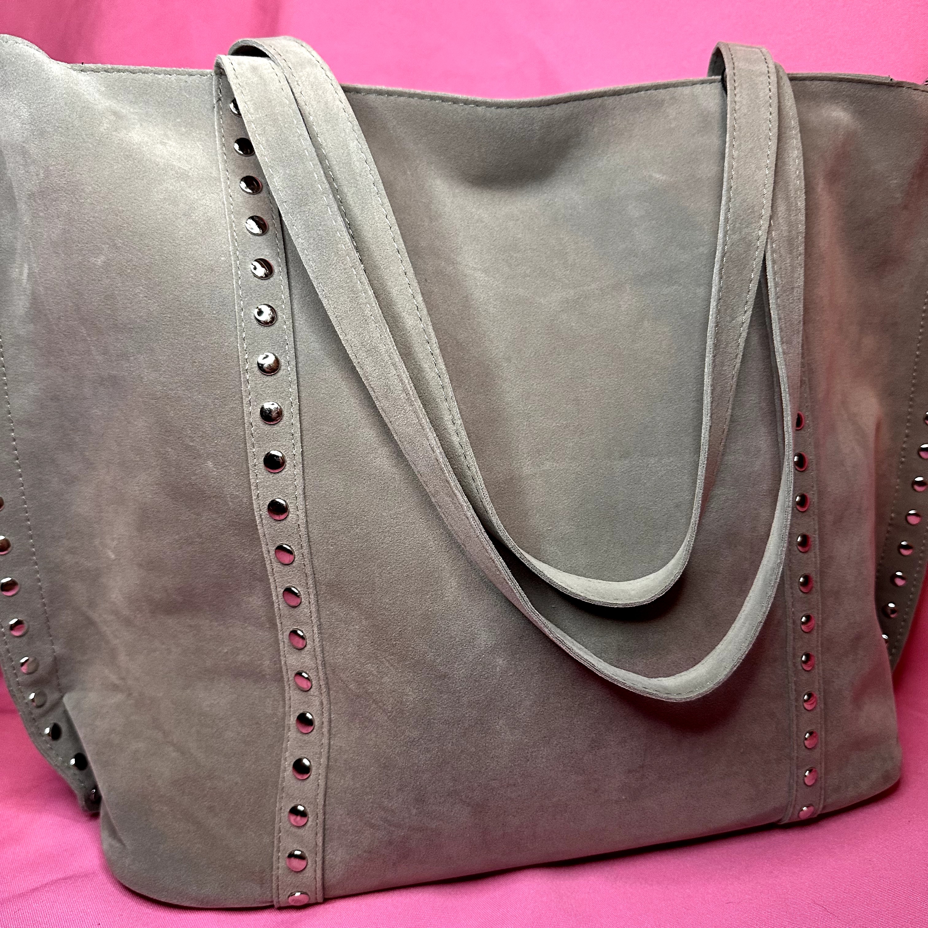 Cartera de Gamuza Gris